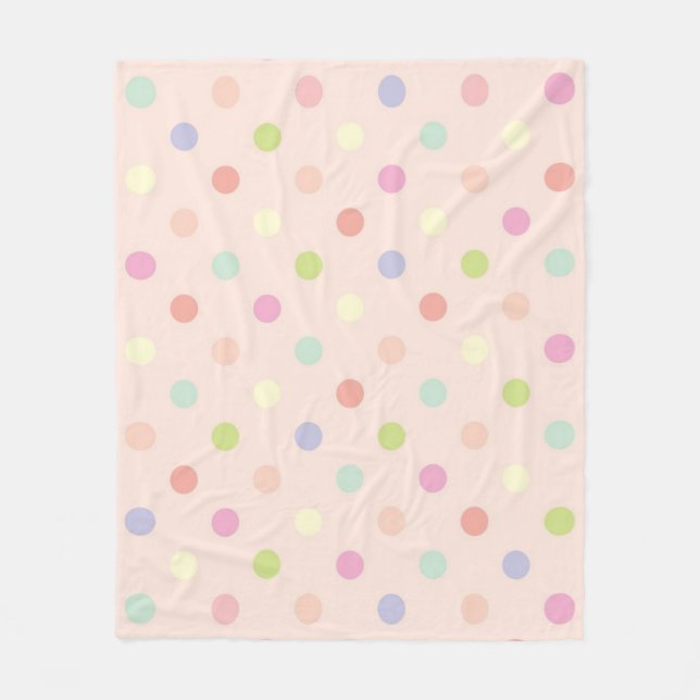 Polka dot pattern fleece blanket (Front)