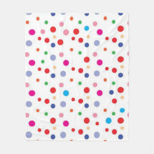 Polka dot pattern fleece blanket