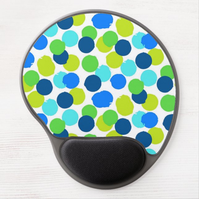 Polka dot pattern gel mouse pad (Front)