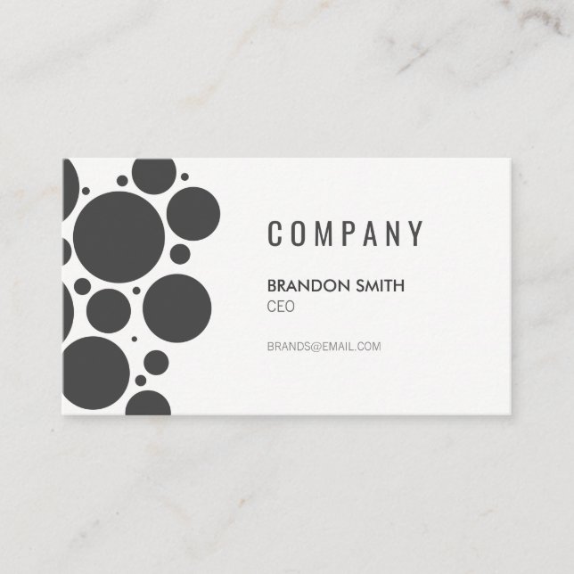 Polka Dot Pattern / Gray Business Card (Front)