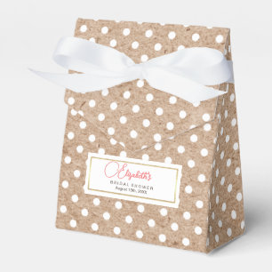 Polka Dot Pattern Kraft Bridal Shower Favor Boxes
