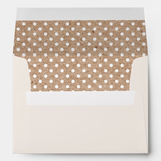 Polka Dot Pattern Kraft Paper Bridal Shower  Envelope (Back (Bottom))
