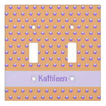 Polka Dot Pattern Modern Blue and Peach Spotted Light Switch Cover
