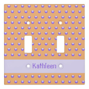 Polka Dot Pattern Modern Blue and Peach Spotted Light Switch Cover