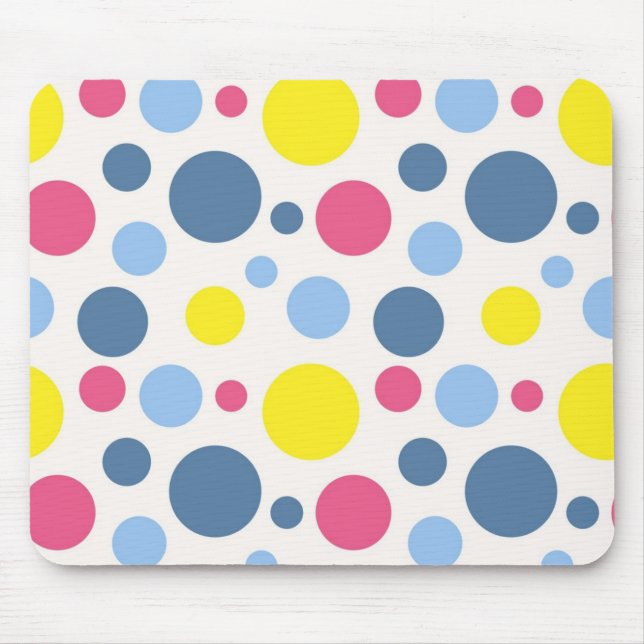 Polka dot pattern mouse pad (Front)