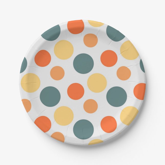 Polka dot pattern paper plates (Front)