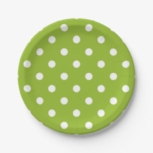 Polka dot pattern paper plates