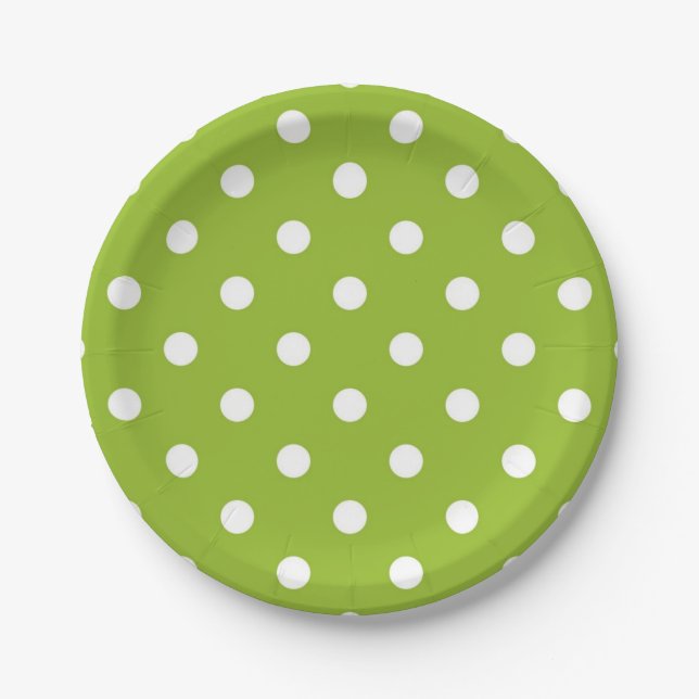Polka dot pattern paper plates (Front)