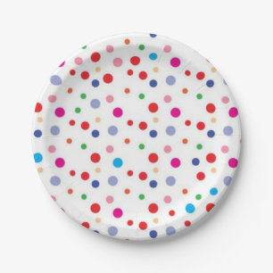Polka dot pattern paper plates