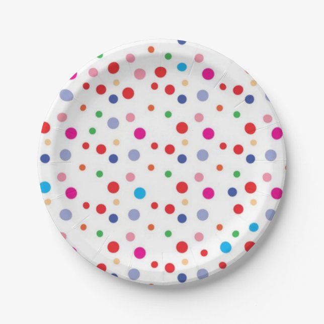 Polka dot pattern paper plates (Front)