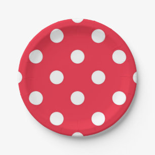 Polka dot pattern paper plates