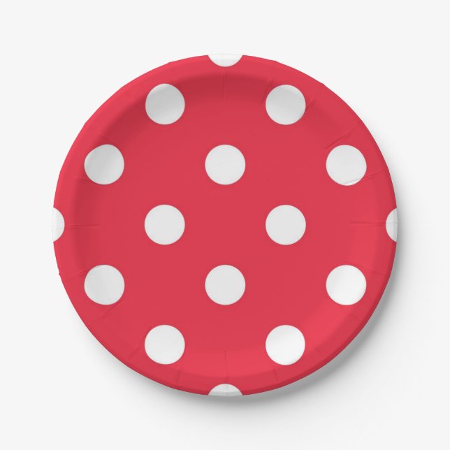 Polka dot pattern paper plates (Front)
