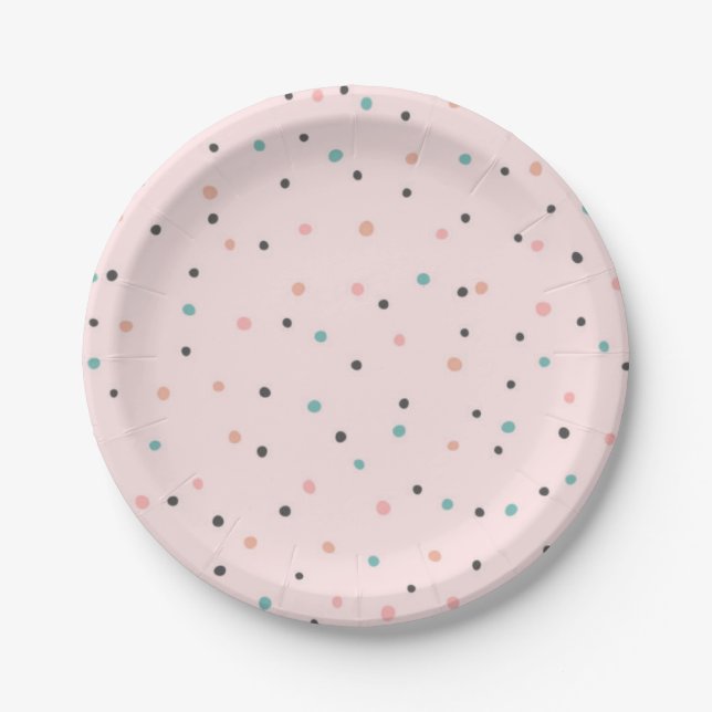 Polka dot pattern paper plates (Front)