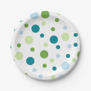 Polka dot pattern paper plates