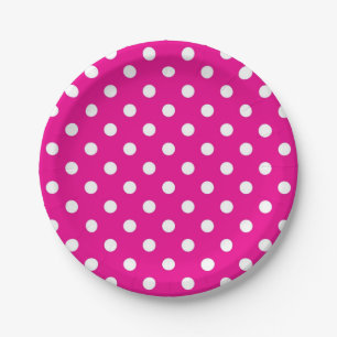 Polka dot pattern paper plates