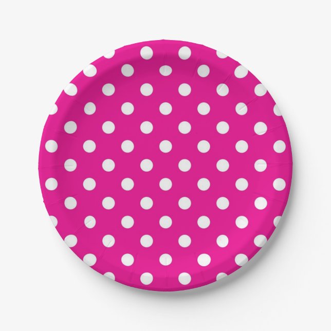 Polka dot pattern paper plates (Front)