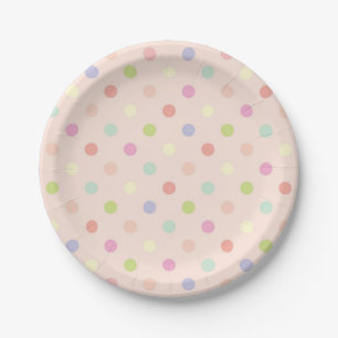 Polka dot pattern paper plates