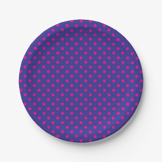 Polka dot pattern paper plates (Front)