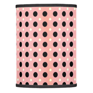 Polka dot pattern pink and black light switch cov lamp shade