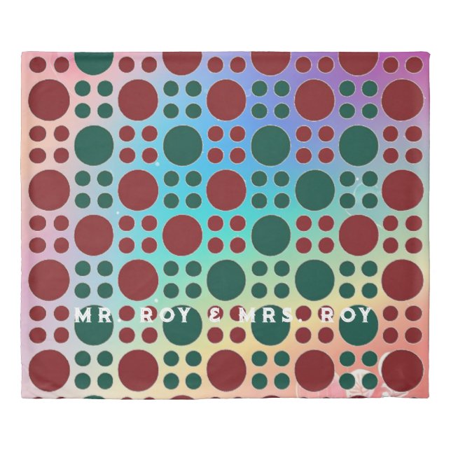 Polka dot Pattern Rainbow Kingsize Duvet Cover (Front)