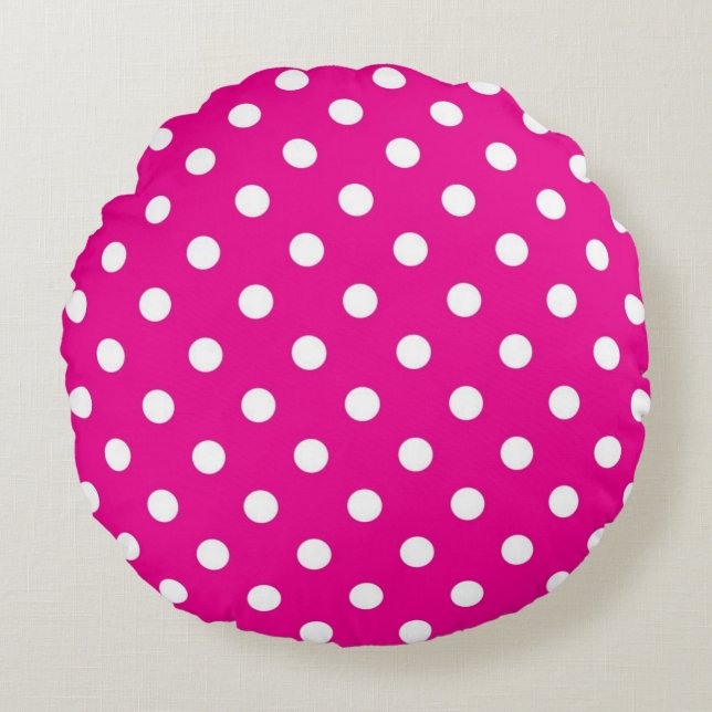 Polka dot pattern round pillow (Front)