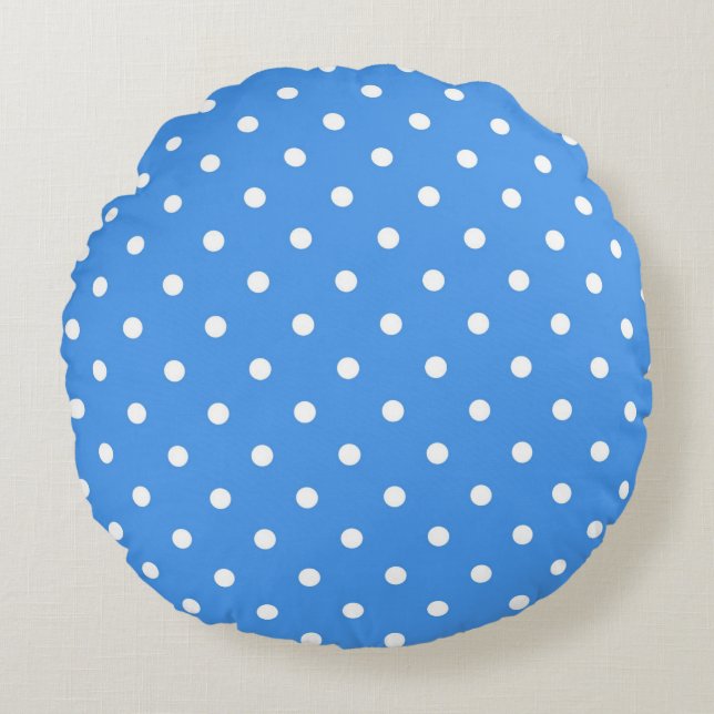 Polka dot pattern round pillow (Front)