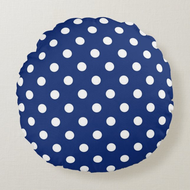 Polka dot pattern round pillow (Front)