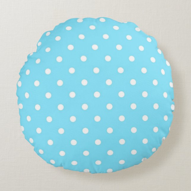 Polka dot pattern round pillow (Front)