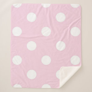 Polka dot pattern sherpa blanket