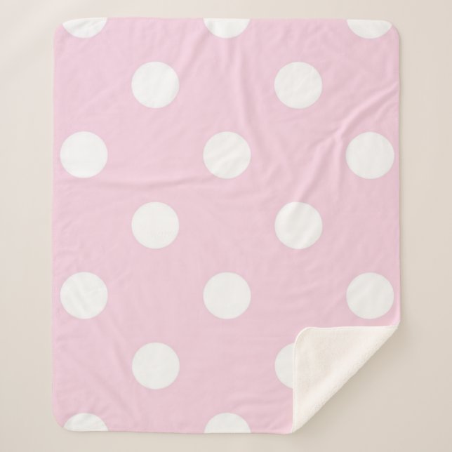 Polka dot pattern sherpa blanket (Front)