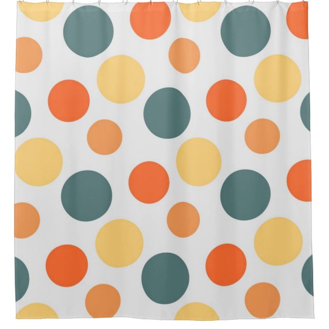 Polka dot pattern shower curtain (Front)