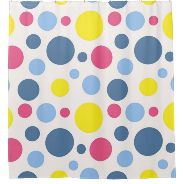 Polka dot pattern shower curtain (Front)