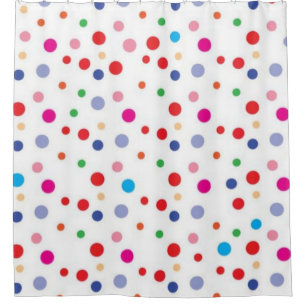 Polka dot pattern shower curtain