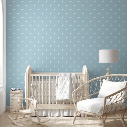 Polka Dot Pattern Simple Minimalist Modern Blue Wallpaper