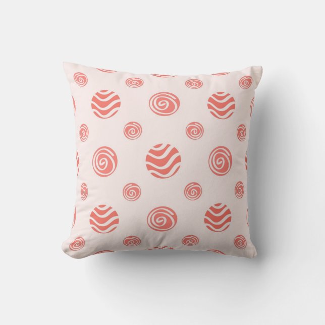 Polka dot pattern throw pillow (Front)
