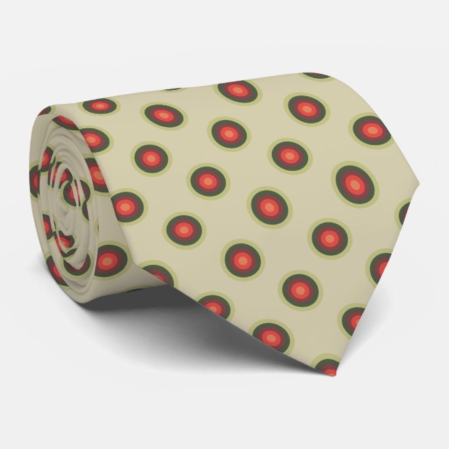 Polka Dot Pattern - Tomato Colors Neck Tie (Rolled)