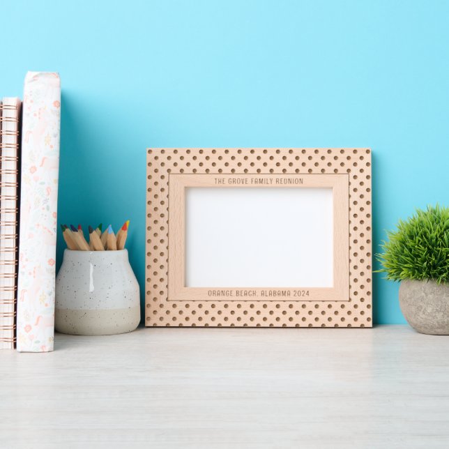 Polka Dot Pattern with Custom Text Engraved Frames (Front)