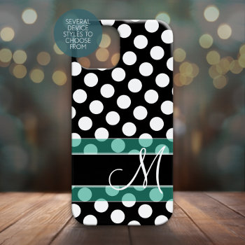 Polka Dot Pattern With Monogram Iphone 12 Pro Max Case by icases at Zazzle