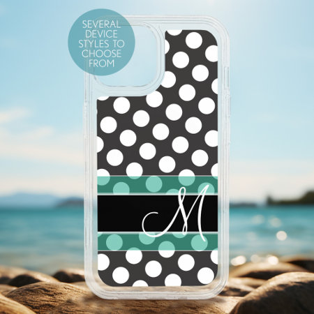 Polka Dot Pattern With Monogram Otterbox Iphone 14 Case