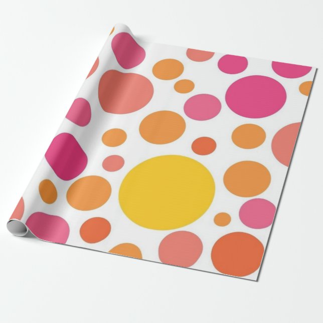 Polka dot pattern wrapping paper (Unrolled)