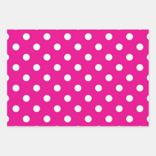 Polka dot pattern wrapping paper sheets