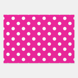 Polka dot pattern wrapping paper sheets