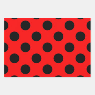 Polka dot pattern wrapping paper sheets
