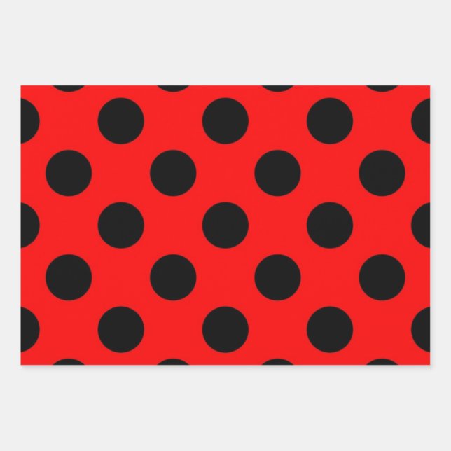 Polka dot pattern wrapping paper sheets (Front)