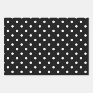 Polka dot pattern wrapping paper sheets