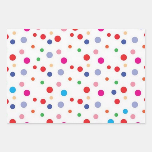 Polka dot pattern wrapping paper sheets (Front)