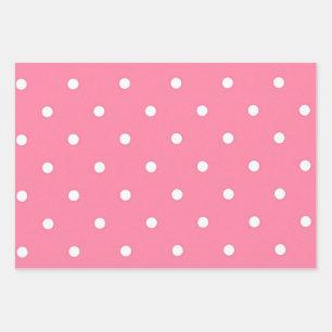 Polka dot pattern wrapping paper sheets