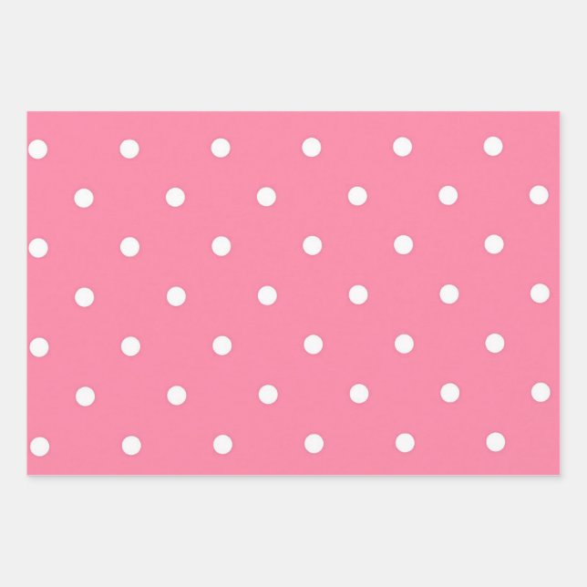 Polka dot pattern wrapping paper sheets (Front)