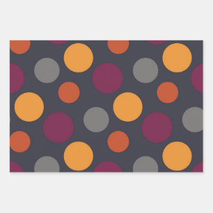 Polka dot pattern wrapping paper sheets