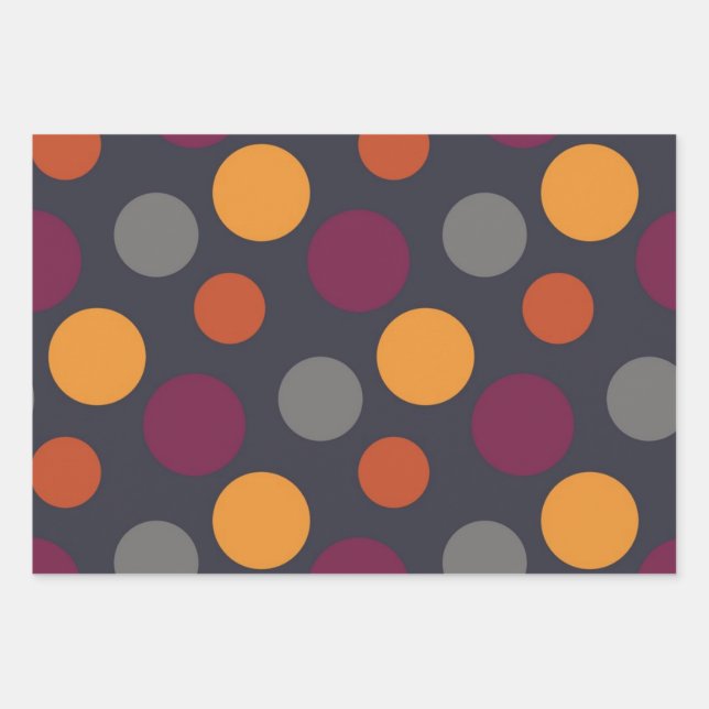 Polka dot pattern wrapping paper sheets (Front)